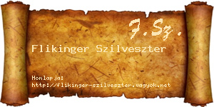 Flikinger Szilveszter névjegykártya